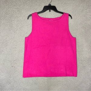 Chicos Cutout Sweater Tank Top Womens Size 3 Pink Sleeveless Shirt Blouse